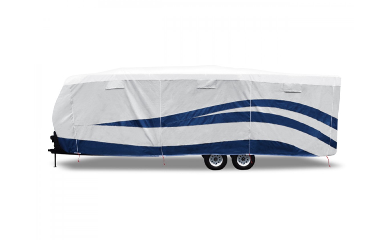 Saana Priti Travel Trailer RV Cover Anti-UV Trailer Covers 23-24ft Camper Cover Waterproof PolyPro 3 Layer Deluxe All-Season Protection Windproof and Tear-Proof Block Covers 